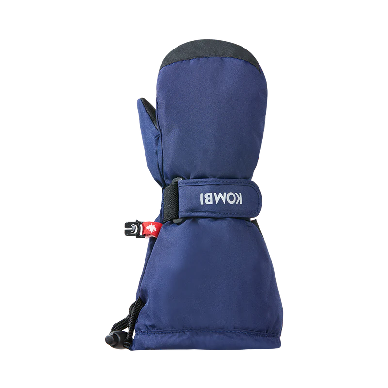 Mitaines d'hiver Roomy - Kombi bleues en polyester recyclé avec paume en cuir synthétique, vue de face enfant