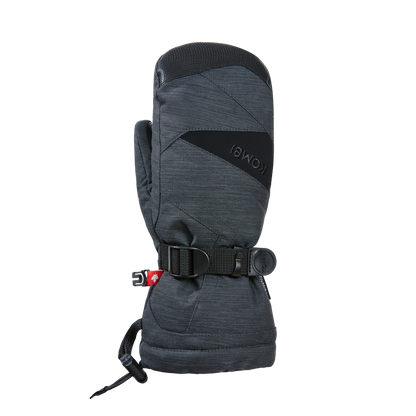 Mitaines d'hiver The Original - Kombi gris foncé en polyester avec paume noire, membrane imperméable, vue de profil gauche.