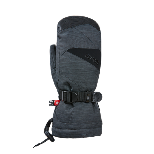 Mitaines d'hiver The Original - Kombi gris foncé en polyester avec paume noire, membrane imperméable, vue de profil gauche.