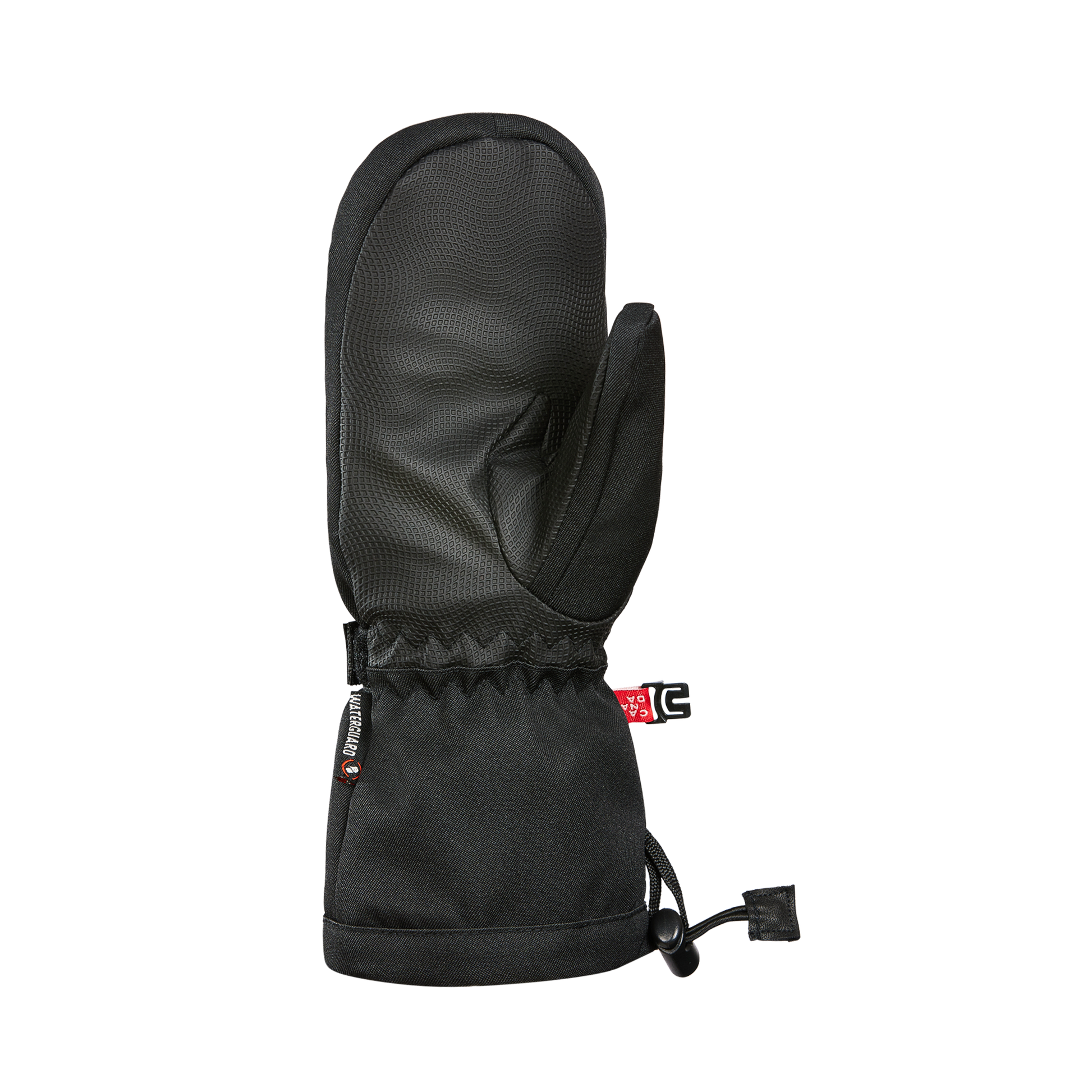 Mitaines d'hiver - Kombi Majestic noires en tissu technique imperméable, style enfant, vue de face détaillée.