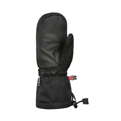 Mitaines d'hiver - Kombi Majestic noires en tissu technique imperméable, style enfant, vue de face détaillée.