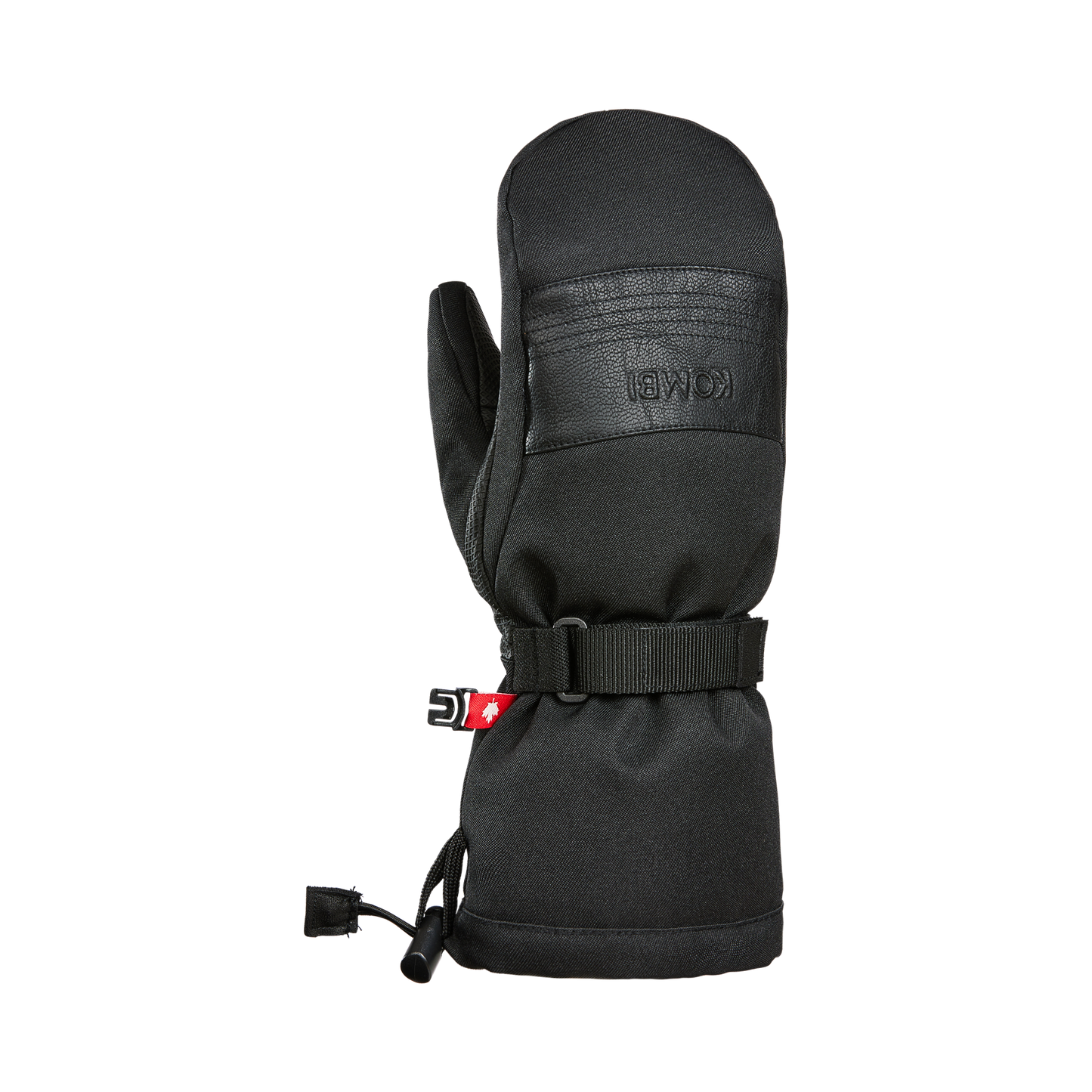 Mitaines d'hiver - Kombi Majestic noires en tissu imperméable avec renforts cuir, modèle enfant, vue de face