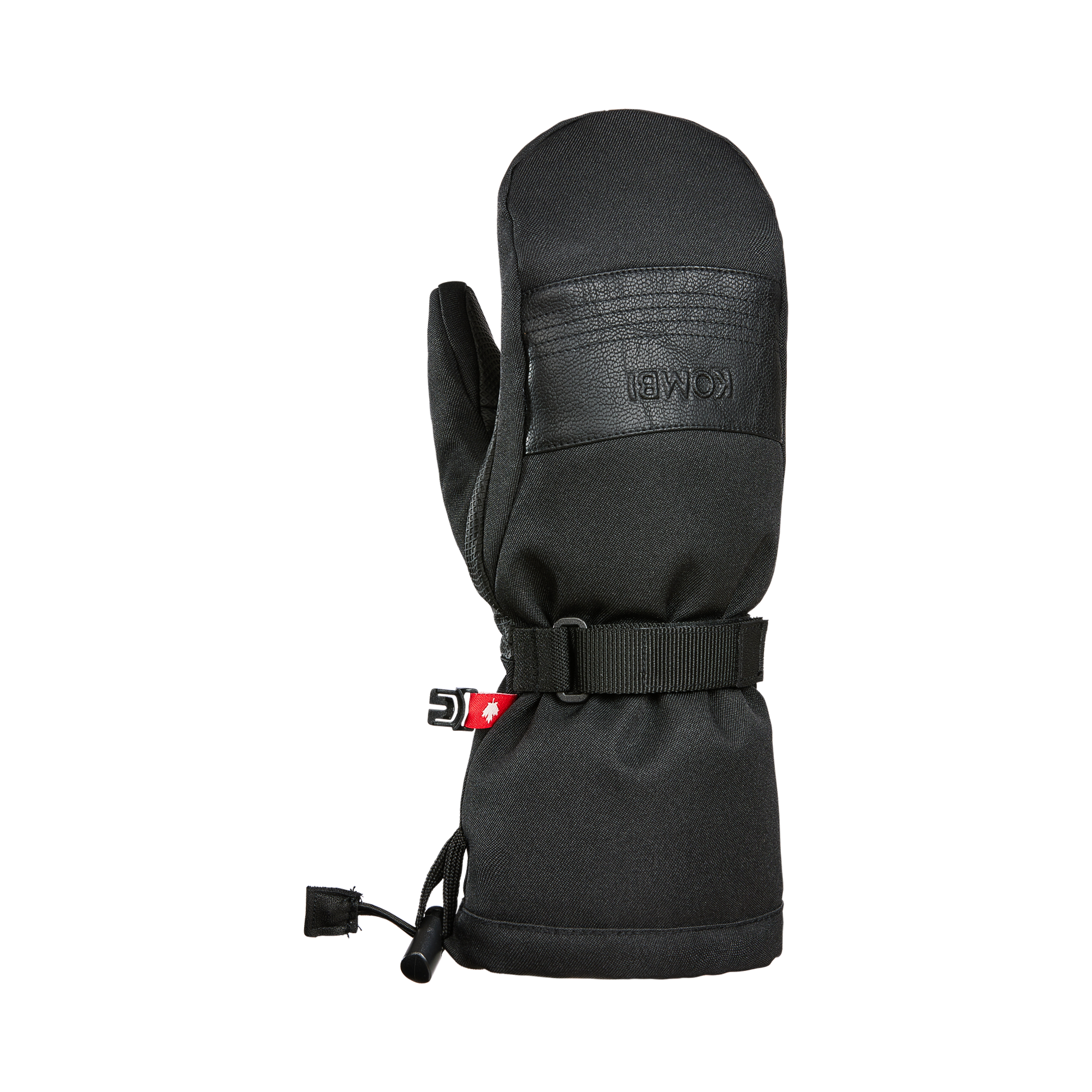 Mitaines d'hiver - Kombi Majestic noires en tissu imperméable avec renforts cuir, modèle enfant, vue de face