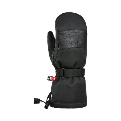 Mitaines d'hiver - Kombi Majestic noires en tissu imperméable avec renforts cuir, modèle enfant, vue de face