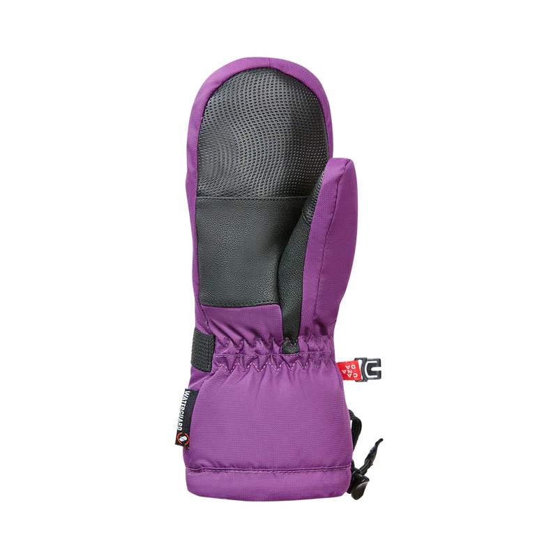 Mitaines d'hiver The Everyday - Kombi violettes avec paume en cuir synthétique noir, pour enfant, vue de face