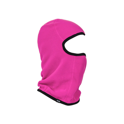 Cagoule - Kombi The Cozy Fleece Balaclava en polaire rose fuchsia avec bordure noire, pour enfant, vue de profil droit