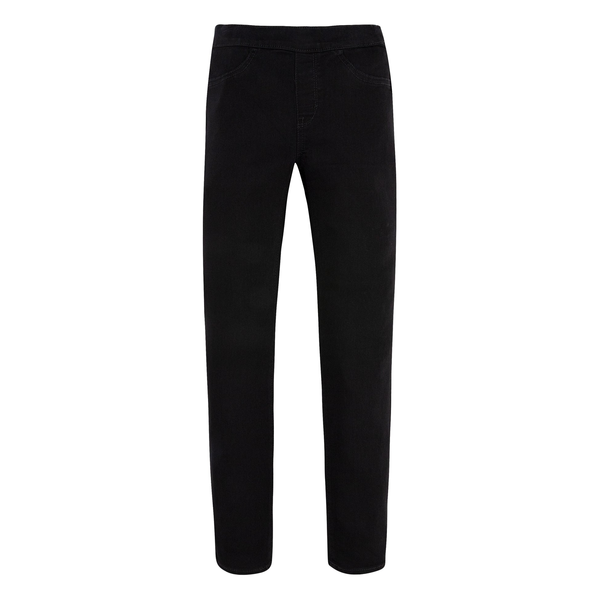 Jegging - Levi's noir coupe super skinny mi-haute pour fille, tissu jean extensible, vue de face.