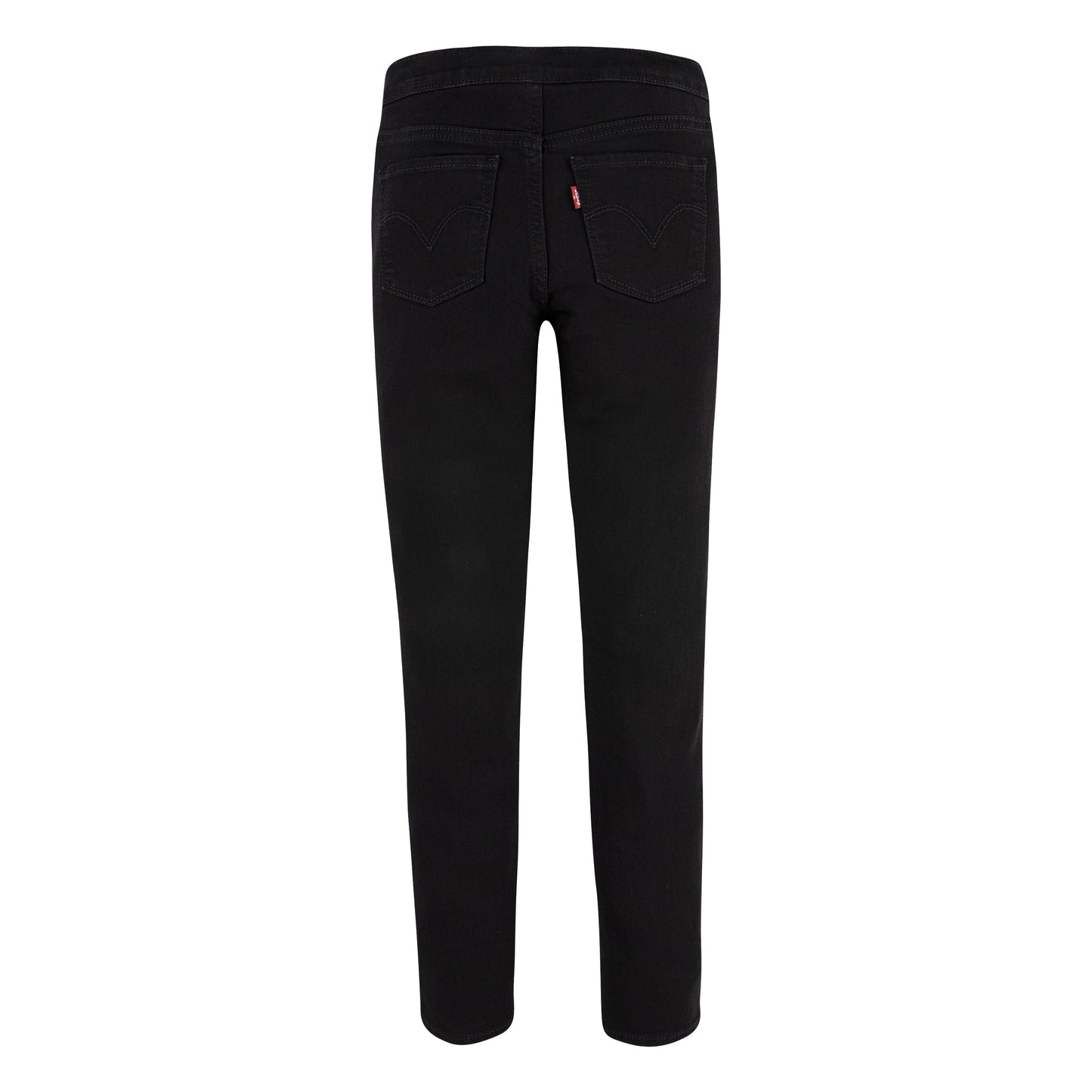 Jegging - Levi's noir coupe super skinny mi-haute, effet jean, pour fille, vue de dos avec étiquette sur poche arrière.