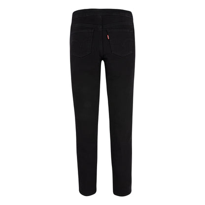 Jegging - Levi's noir coupe super skinny mi-haute, effet jean, pour fille, vue de dos avec étiquette sur poche arrière.