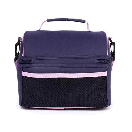 Boite à lunch - Louis Garneau Licorne violette avec détails roses, isolée en dôme, tissu polyester, vue de face.