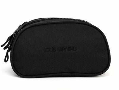 Étui à crayons - Louis Garneau Noir avec 2 compartiments en textile noir, forme arrondie, vue de face.