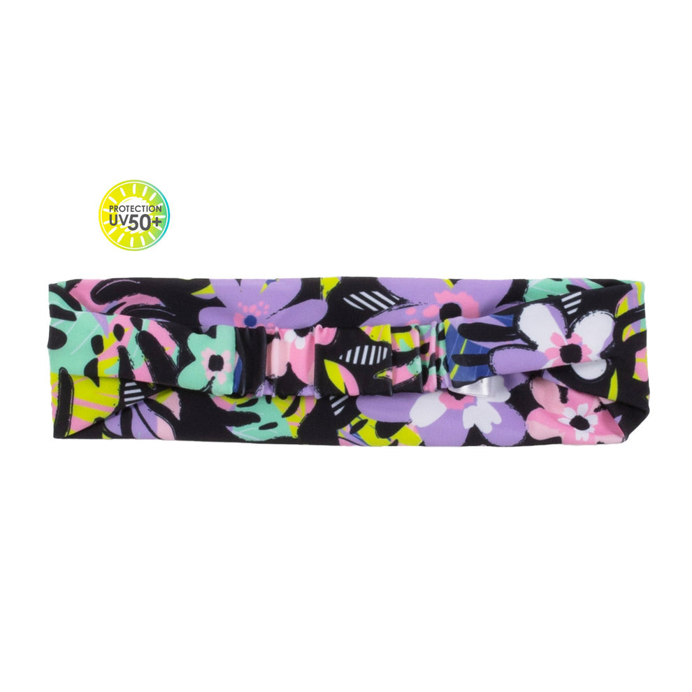 Bandeau - Nanö imprimé floral multicolore avec protection solaire UPF 50+, pour fille, vue de détail à plat