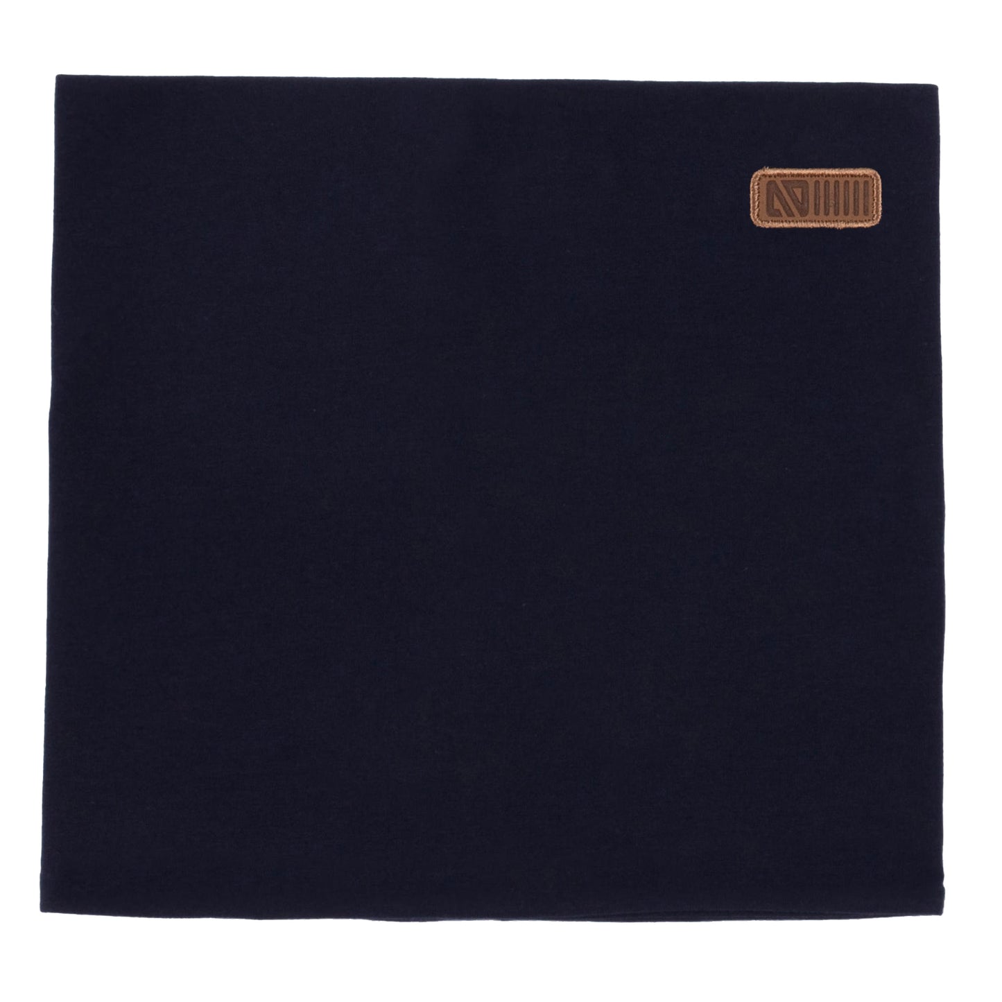 Cache-cou Mi-Saison - Nanö en coton 100% bleu marine avec étiquette logo, style unisexe, vue de face.