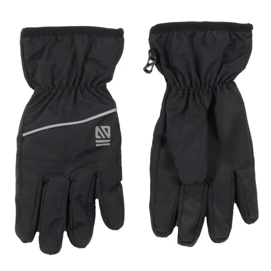 Gants Mi-Saison - Nanö noirs en nylon avec doublure micropolar, éléments réfléchissants, vue de face et dos.