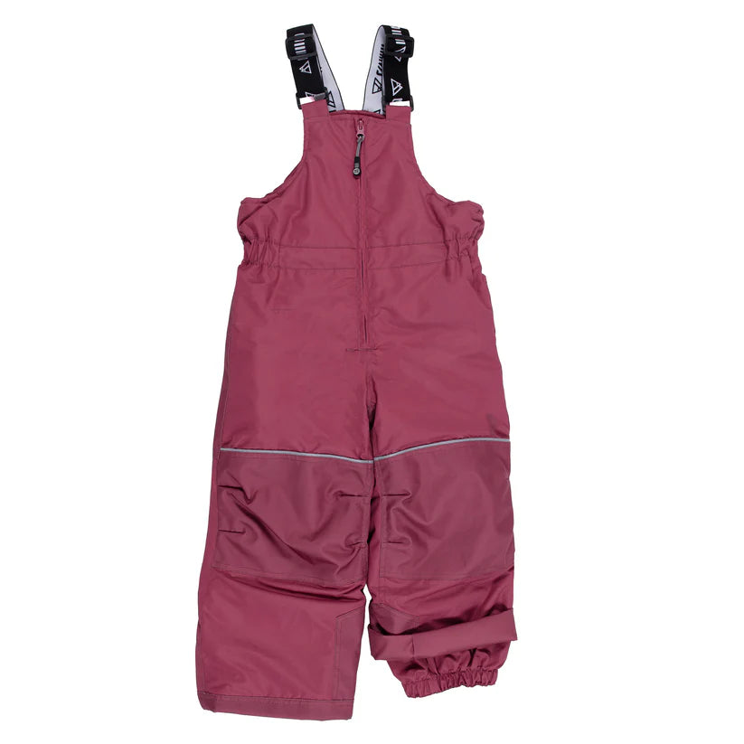 Habit de neige Phoebe - Nanö bordeau pour fille, matière technique imperméable, bretelles réglables, vue de face.