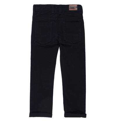 Pantalon - Nanö noir en coton, style casual avec poches arrière, pour garçon, vue de dos.