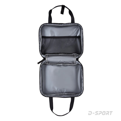 Boite à lunch - Nike grise avec intérieur isotherme, poche filet, poignée de transport, vue de face ouverte