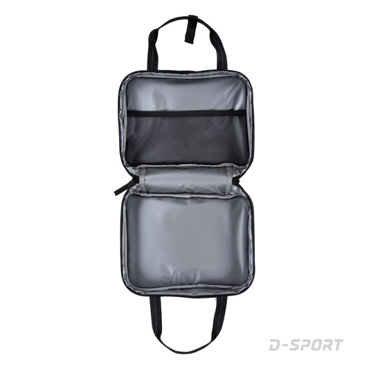 Boite à lunch - Nike grise avec intérieur isotherme, poche filet, poignée de transport, vue de face ouverte