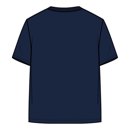 T-Shirt - Nike bleu marine en coton polyester pour garçon, vue de dos, manches courtes, col rond