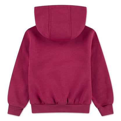 Hoodie - Nike bordeaux en coton polyester, capuche, manches longues, pour fille, vue de dos simple