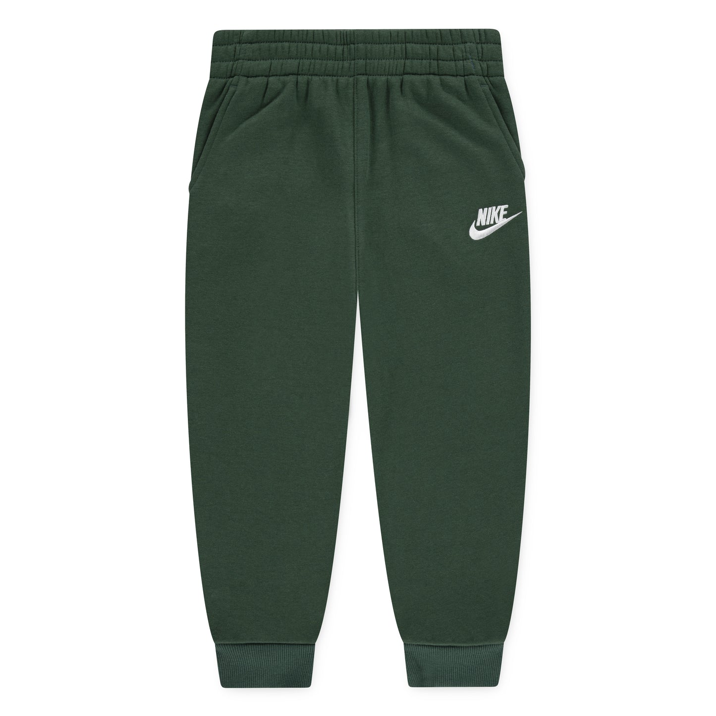 Pantalon - Nike vert foncé en coton polyester avec poches et taille élastique, style sport pour garçon, vue de face