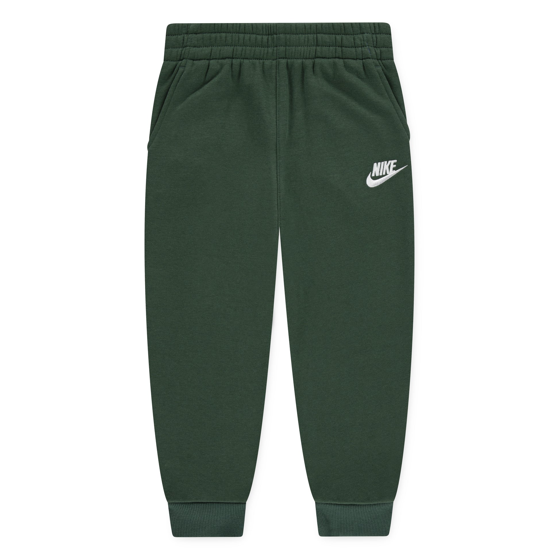 Pantalon - Nike vert foncé en coton polyester avec poches et taille élastique, style sport pour garçon, vue de face