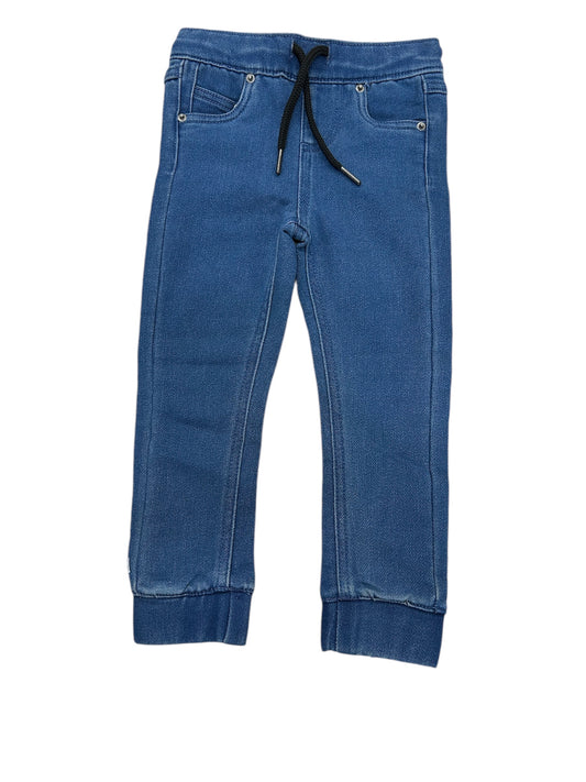 Denim - Northcoast bleu marine en tissu denim avec cordon ajustable, pantalon garçon, vue de face.