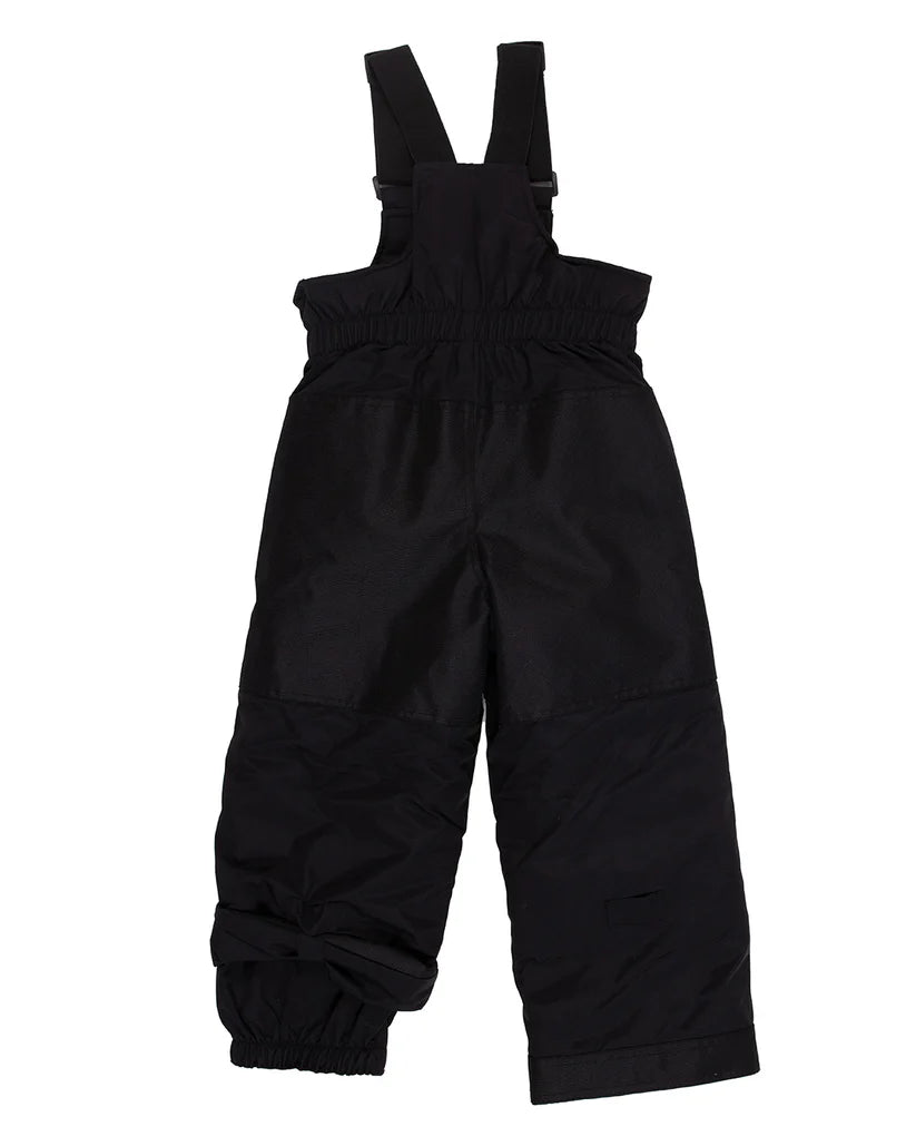 Habit de neige - Peluche & Tartine noir imperméable en tissu isolant, salopette pour fille, vue de dos.