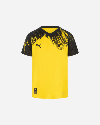 Jersey Borussia Dortmund - Puma jaune et noir en polyester, manches courtes, pour garçon, vue de face.