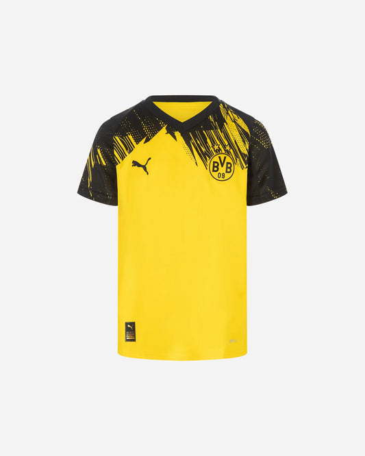 Jersey Borussia Dortmund - Puma jaune et noir en polyester, manches courtes, pour garçon, vue de face.