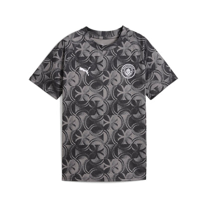 Jersey Manchester - Puma gris anthracite avec motifs en relief noir, manches courtes, pour garçon, vue de face