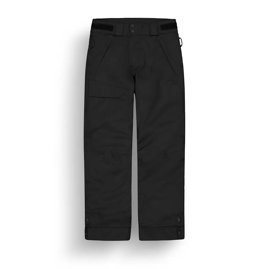 Pantalon de neige - Quiksilver noir pour enfant sans boutons d'ajustement en bas, tissu résistant, vue de face.