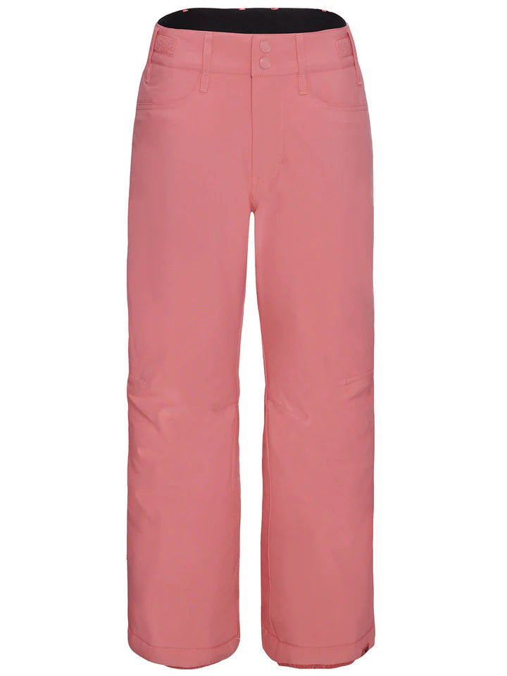 Pantalon de neige Backyard - Roxy rose pour fille, tissu polyester isolant WarmFlight, coupe régulière, vue de face