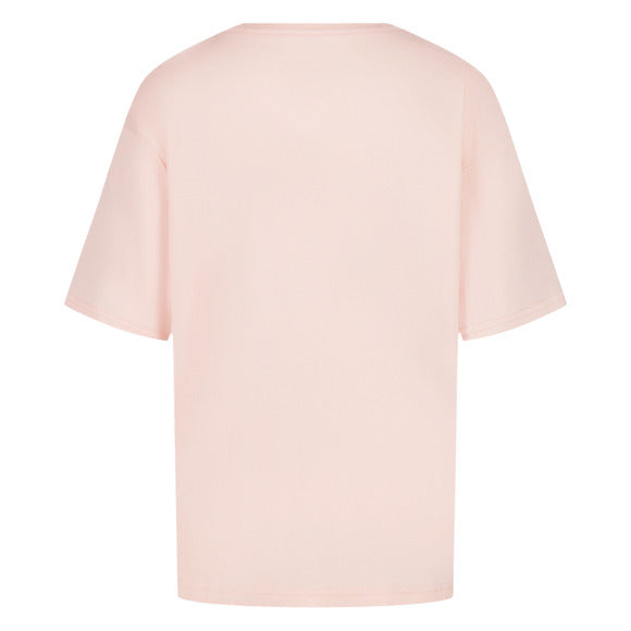 T-Shirt - Roxy rose pâle en coton, style basique à manches courtes, vue de dos, pour adulte.