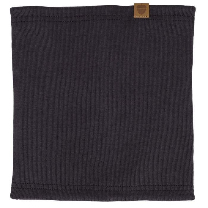 Cache-cou Mi-Saison - Calikids en tricot noir, design uni, vue de face pour enfant