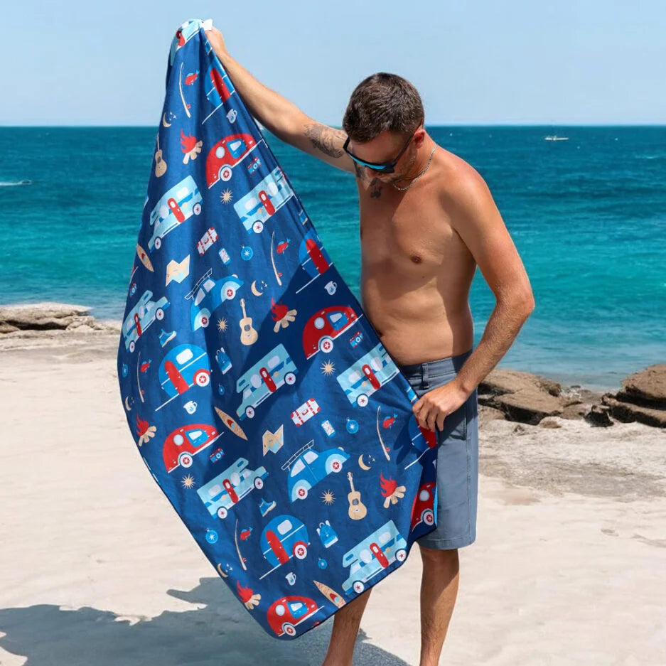 Serviette de plage - Né pour le camping