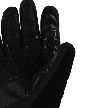 Gants D'hiver Overweb - Spyder noirs avec inserts en cuir synthétique et coutures renforcées, vue gros plan paume adulte