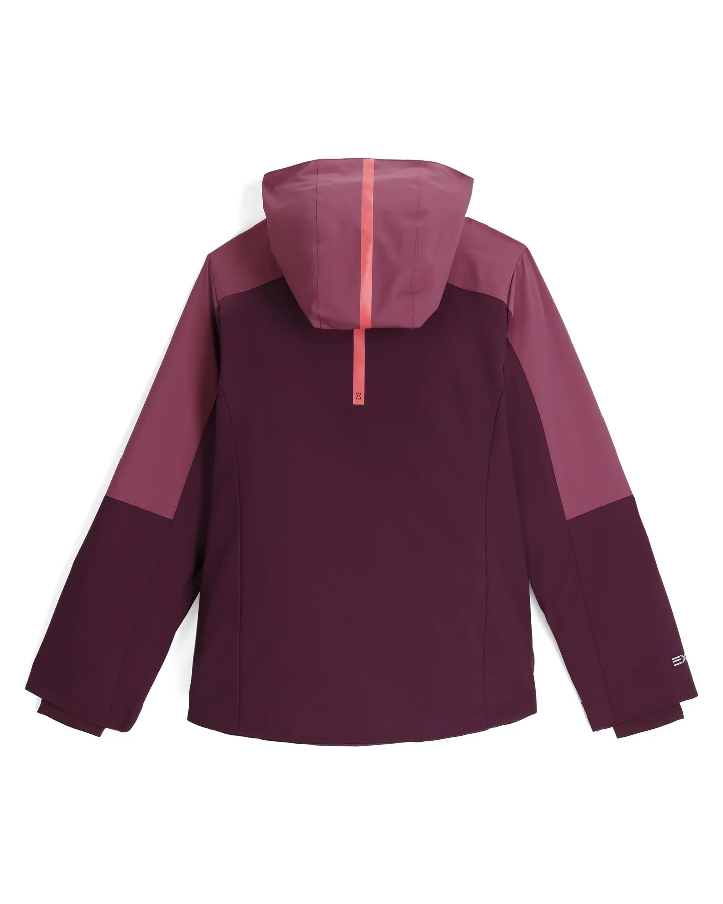 Manteau d'hiver Mila - Spyder bordeaux et rose avec capuche, tissu polyester recyclé, pour fille, vue de dos
