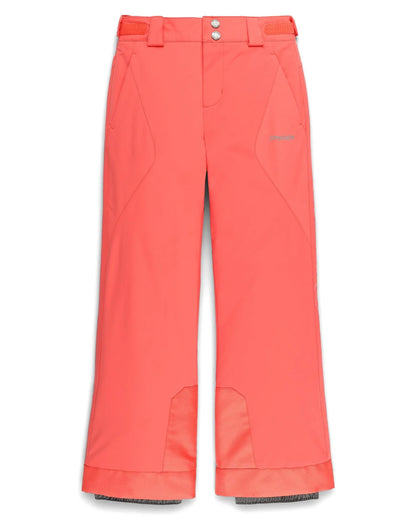 Pantalon de neige Olympia - Spyder corail uni en polyester recyclé, isolation Sorona, pour fille, vue de face.