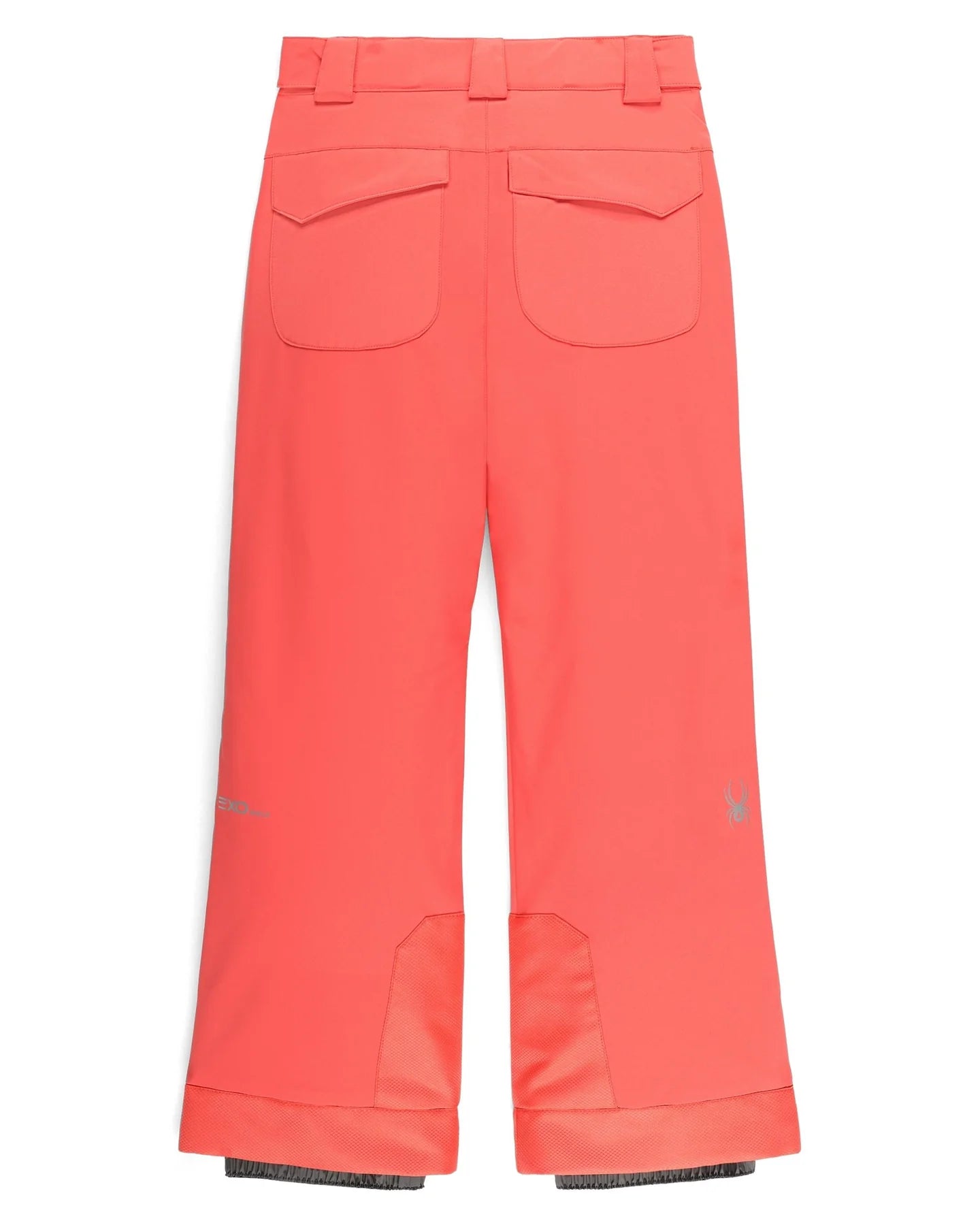 Pantalon de neige Olympia - Spyder corail uni avec poches arrière, tissu polyester, pour fille, vue de dos.