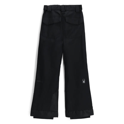 Pantalon de neige Olympia - Spyder noir uni en polyester recyclé avec poches arrière, vue de dos enfant