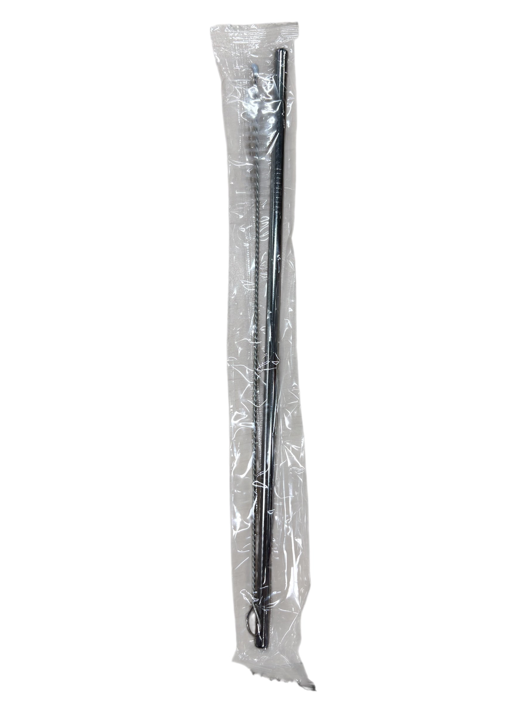 Bouteille isotherme - K-Pop Demon Hunter paille métallique noire avec brosse de nettoyage, vue gros plan emballée