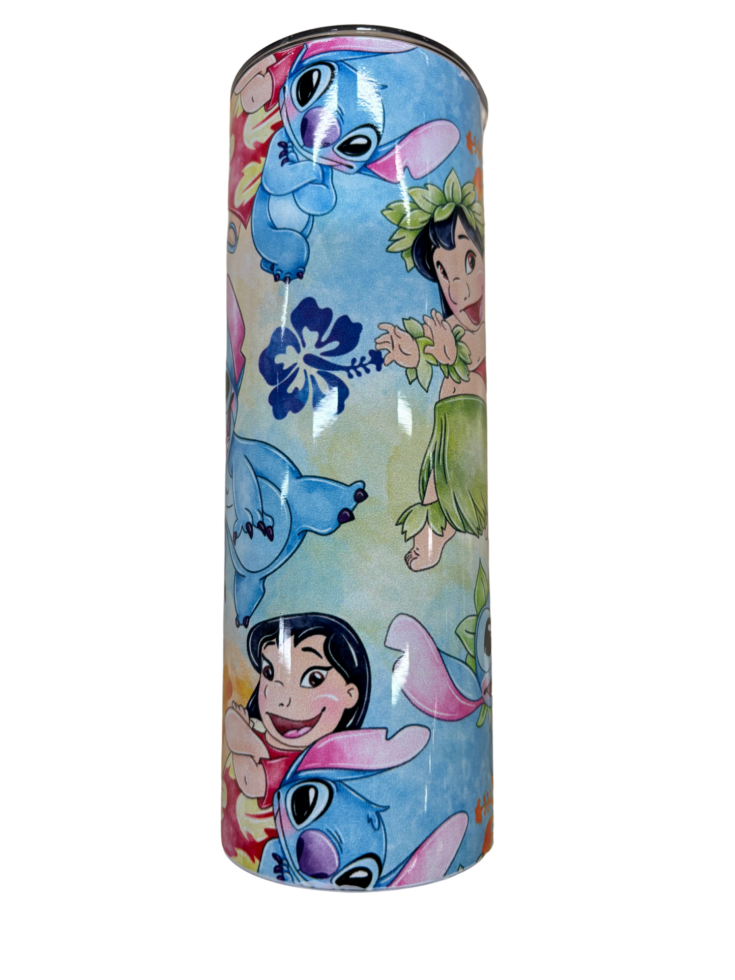 Isothermal bottle featuring Stitch design, perfect for keeping drinks hot or cold, with a sleek and stylish appearance.