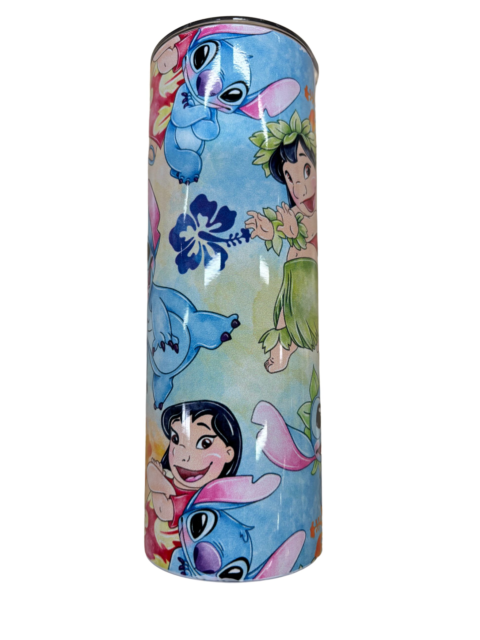 Isothermal bottle featuring Stitch design, perfect for keeping drinks hot or cold, with a sleek and stylish appearance.