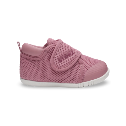 Chaussures - Stonz Cruiser Baby rose en mesh respirant avec semelle blanche, velcro, pour bébé, vue de profil droit