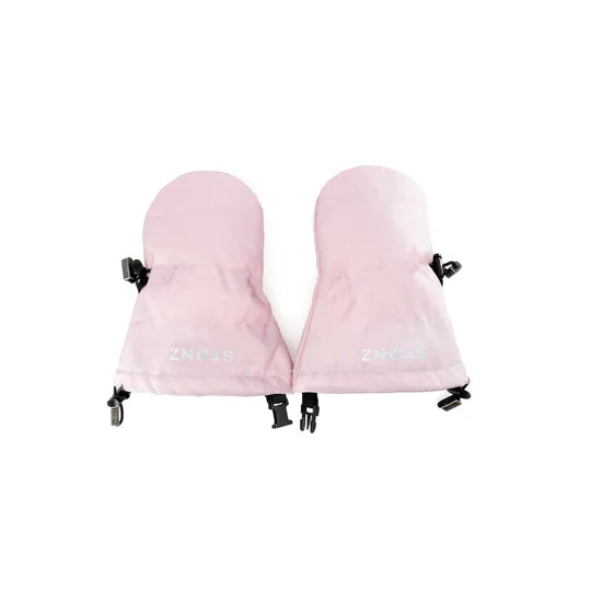Mitaines d'hiver - Stonz roses en nylon imperméable avec attaches latérales, pour enfant, vue de dessus face intérieure.
