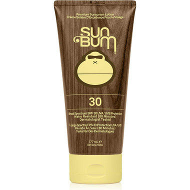 Écran solaire hydratant avec FPS 30 - Sun Bum en tube marron et beige, vue de face, format 177 ml, produit pour adulte.