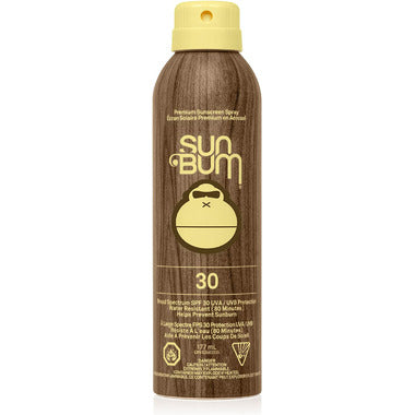 Vaporisateur d’écran solaire hydratant avec FPS 30 - Sun Bum, spray bois marron et jaune, vue de face
