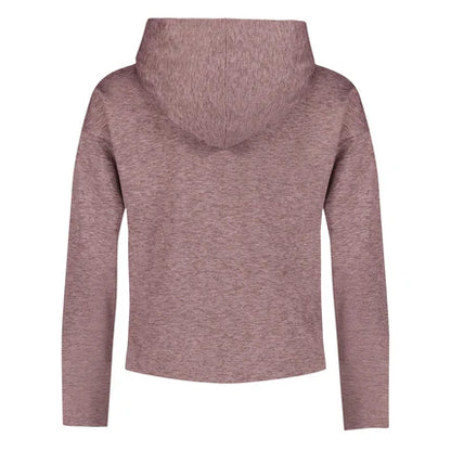 Chandail - Under Armour violet clair à capuche, manches longues en polyester et spandex, pour fille, vue de dos