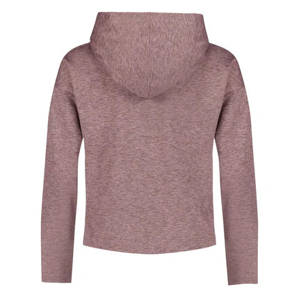 Chandail - Under Armour violet clair à capuche, manches longues en polyester et spandex, pour fille, vue de dos